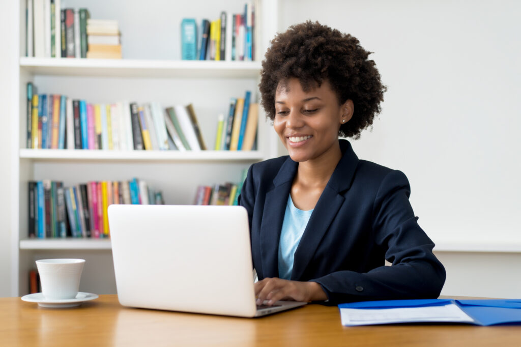 woman in virtual breakout session